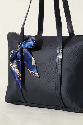 Fular Detaylı Kol Çantası Lacivert - Kol Çantası