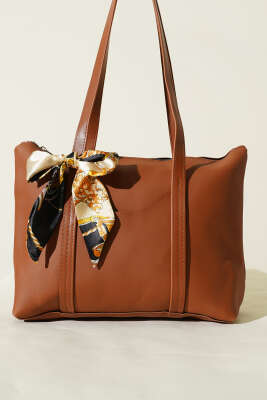 Fular Detaylı Kol Çantası Taba - Kol Çantası