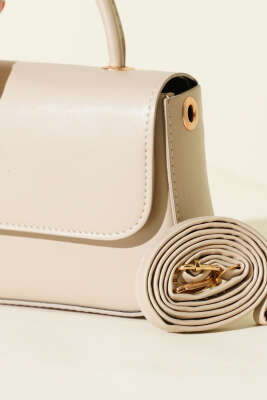 Fular Detaylı Kulplu Kol Çanta Bej - Kol Çantası