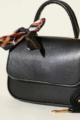 Fular Detaylı Kulplu Kol Çanta Siyah - Kol Çantası