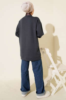 Fular Detaylı Loyşa Tunik Füme - Tunik