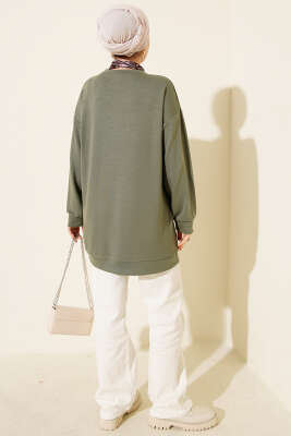 Fular Detaylı Loyşa Tunik Haki - Tunik