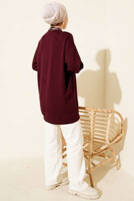 Fular Detaylı Loyşa Tunik Mürdüm - Tunik