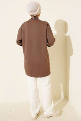 Fular Detaylı Loyşa Tunik Vizon - Tunik