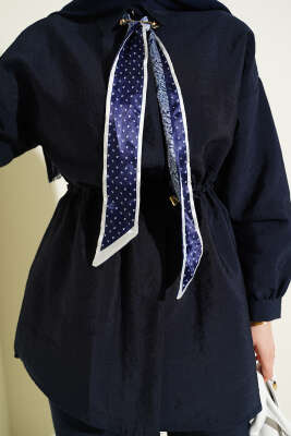 Fularlı Bel Tünelli Paraşüt İkili Takım Lacivert - İkili Takım