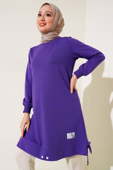 Futures Armalı Uzun Tunik Mor - Tunik