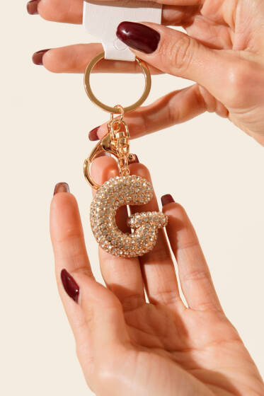 G Harfli Taşlı Anahtarlık - Günün Seçilenleri