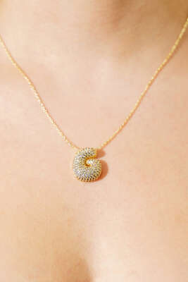 G Harfli Taşlı Kolye 