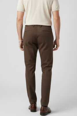 Gabardin Bağcıklı Erkek Pantolon Kahve - Erkek Pantolon