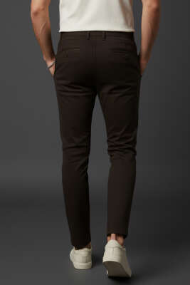Gabardin Bağcıklı Jogger Pantolon Kahve - Erkek Pantolon