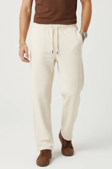 Gabardin Bel Lastikli Erkek Pantolon Bej - Erkek Pantolon