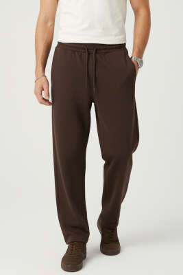 Gabardin Bel Lastikli Erkek Pantolon Kahve 