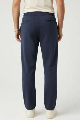 Gabardin Bel Lastikli Erkek Pantolon Lacivert - Erkek Pantolon