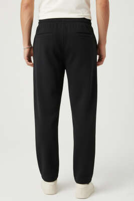 Gabardin Bel Lastikli Erkek Pantolon Siyah - Erkek Pantolon
