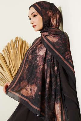 Galaksi Desen Lina Şal Acı Kahve 