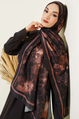 Galaksi Desen Lina Şal Acı Kahve - Başörtüsü