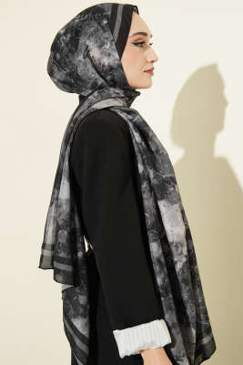 Galaksi Desen Lina Şal Antrasit - Başörtüsü