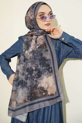 Galaksi Desen Lina Şal Gri - Başörtüsü