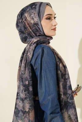 Galaksi Desen Lina Şal Gri - Başörtüsü