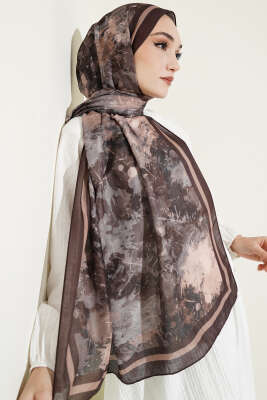 Galaksi Desen Lina Şal Kahve 