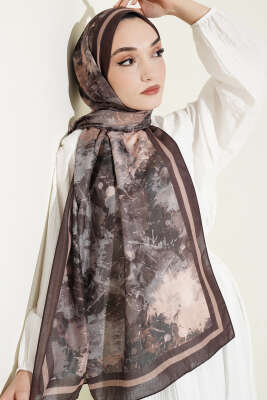 Galaksi Desen Lina Şal Kahve - Başörtüsü