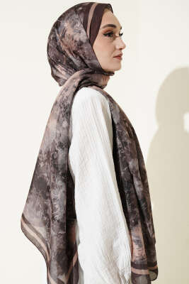 Galaksi Desen Lina Şal Kahve - Başörtüsü