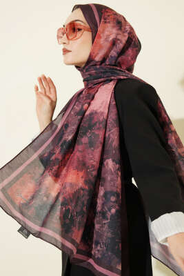 Galaksi Desen Lina Şal Mürdüm 