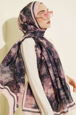 Galaksi Desen Lina Şal Pudra - Başörtüsü