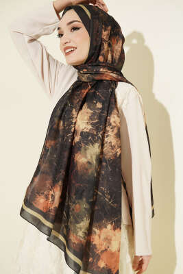 Galaksi Desen Lina Şal Siyah 