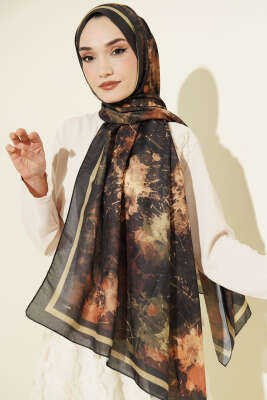 Galaksi Desen Lina Şal Siyah - Başörtüsü