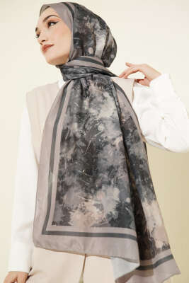 Galaksi Desen Lina Şal Taş Gri - Başörtüsü