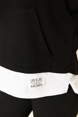 Garnili Armalı Loyşa Sweatshirt Siyah - Kadın Giyim Modelleri