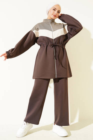 Garnili Bel Tünelli Scuba İkili Takım Acı Kahve - İkili Takım