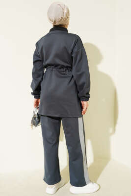 Garnili Bel Tünelli Scuba İkili Takım Füme - İkili Takım