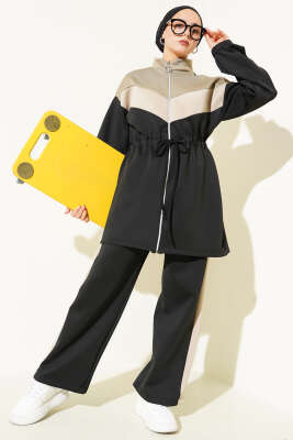 Garnili Bel Tünelli Scuba İkili Takım Siyah - Scuba Ürünler