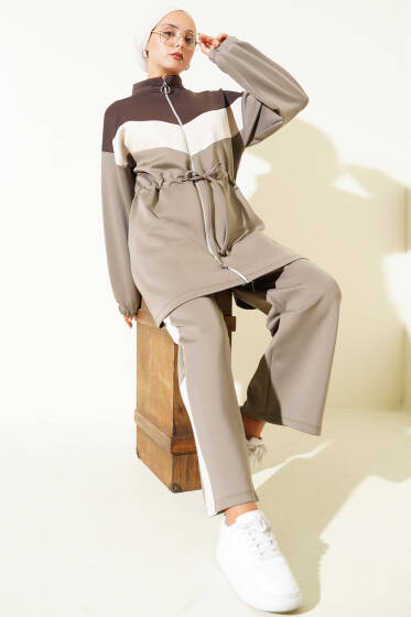 Garnili Bel Tünelli Scuba İkili Takım Vizon - Scuba Ürünler