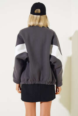 Garnili Üç İplik Salaş Kısa Hırka Kayrak Grisi - Kadın Giyim Modelleri