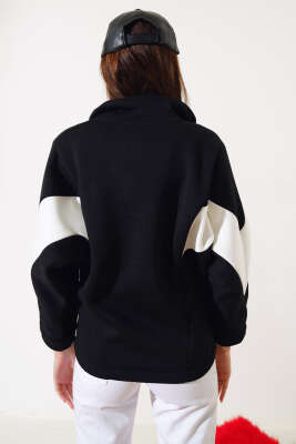 Garnili Üç İplik Salaş Kısa Hırka Siyah - Kadın Giyim Modelleri