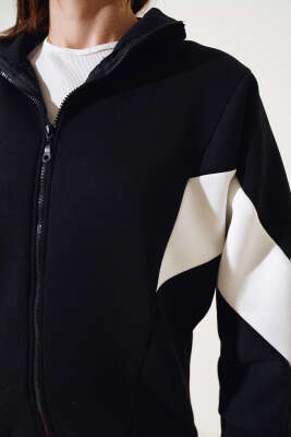 Garnili Üç İplik Salaş Kısa Hırka Siyah - Kadın Giyim Modelleri