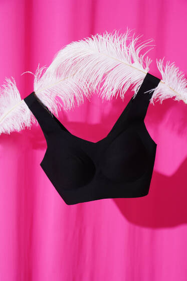 Geniş Askılı Sıfır His Ziro Gram Sütyen Siyah - Toparlayıcı Sütyen / Minimizer Sütyen