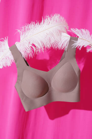 Geniş Askılı Sıfır His Ziro Gram Sütyen Vizon - Toparlayıcı Sütyen / Minimizer Sütyen