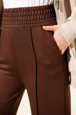 Geniş Bel Lastikli Çımalı Pantolon Kahve - 100-300 TL Ürünler
