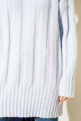 Geniş Fitilli Triko Yumoş Tunik Bebe Mavi - Tunik