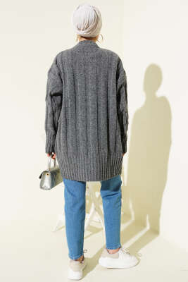 Geniş Fitilli Triko Yumoş Tunik Füme - Tunik