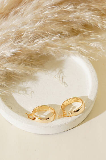 Geniş Halka Küpe Gold - Küpe