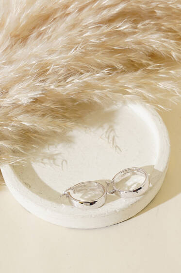 Geniş Halka Küpe Gümüş - Küpe