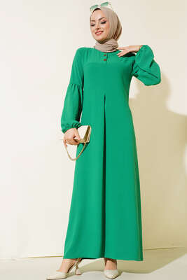 Geniş Kol Elbise Yeşil - Thumbnail