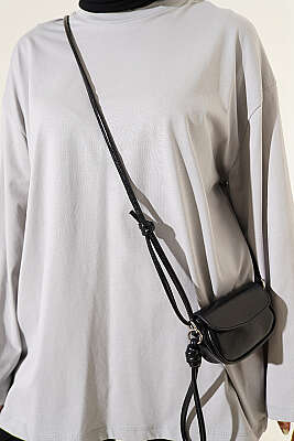 Geniş Kollu Basic Tunik Gri - Tunik