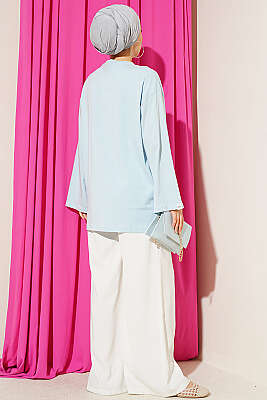Geniş Kollu Basic Tunik Mavi - Tunik