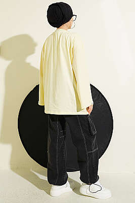 Geniş Kollu Basic Tunik Sarı - Tunik
